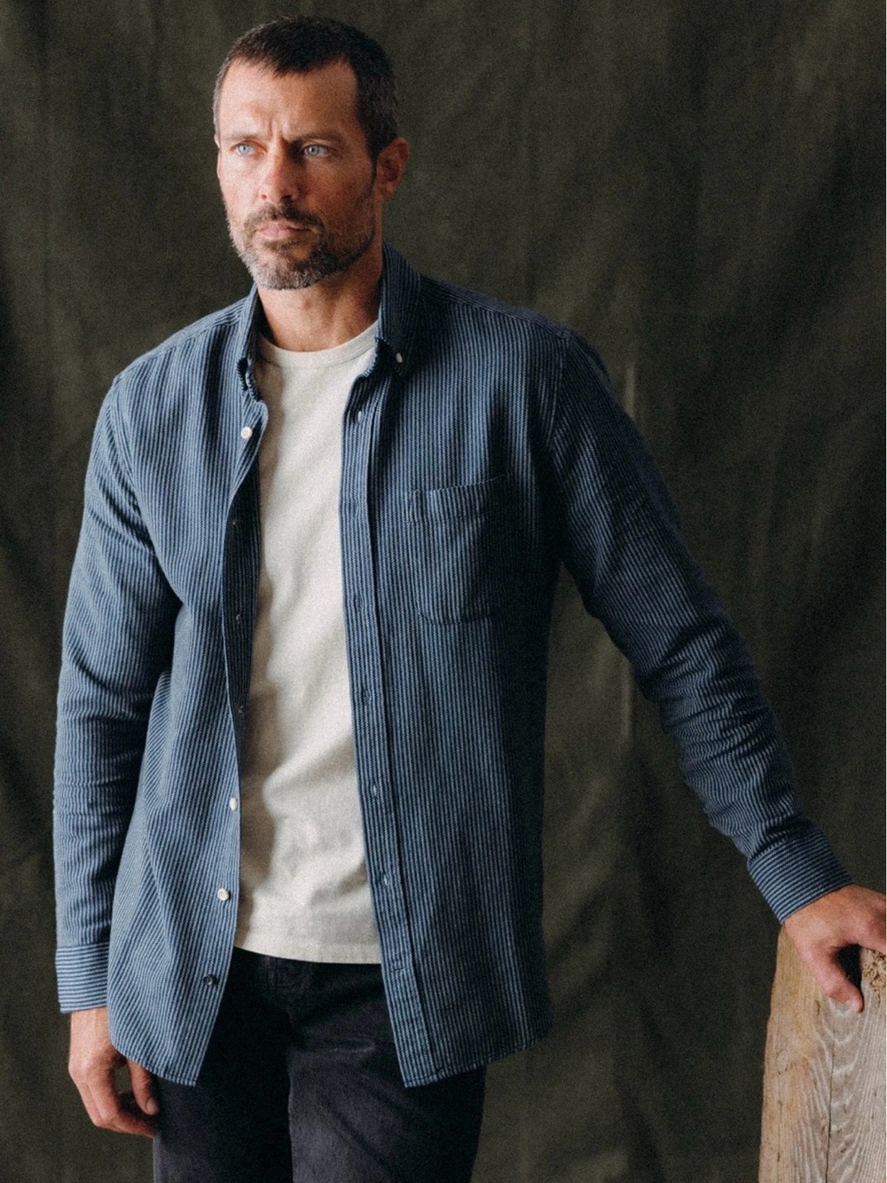 Taylor Stitch The Jack Roped Indigo Button-Down Shirt - sz 44